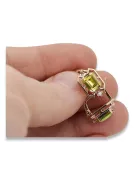 Cercei vintage cu diamante galbene și peridot, artizanali, aur roz de 14K, vec020r