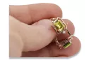Yellow peridot diamonds Vintage Earrings craft Original 14K Rose Gold vec020r