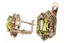 Yellow peridot diamonds Vintage Earrings craft Original 14K Rose Gold vec020r