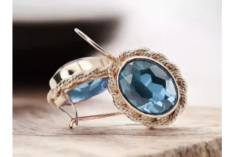Aquamarine Original 14K Rose Gold Boucles d'oreilles vintage vec007r