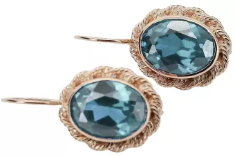 Aquamarine Original 14K Rose Gold Boucles d'oreilles vintage vec007r