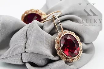 Style vintage Boucles d'oreilles en caoutchouc Original 14K Rose Or vec007r