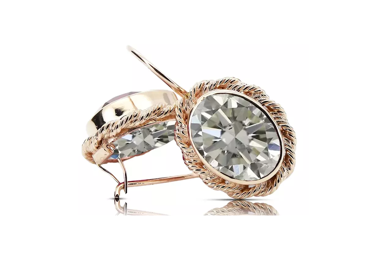 Zircon Original Vintage 14K Rose Gold Earrings Vintage vec007r Zircon Original Vintage 14K Rose Gold Earrings Vintage vec007r