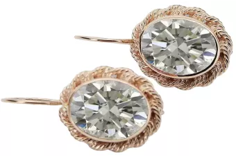 Originales Vintage-Roségold aus 14 Karat Zirkon Ohrringe Vintage Handwerk vec007r