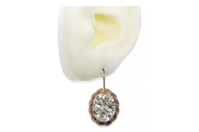 Zircon Original Vintage 14K Rose Gold Earrings Vintage vec007r