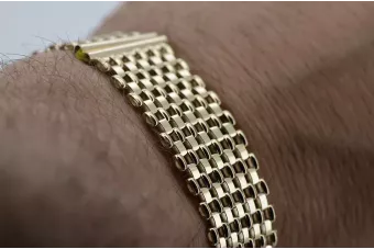 Złota bransoleta męska uniseks zegarkowa14k 585 żółte złoto cob004y