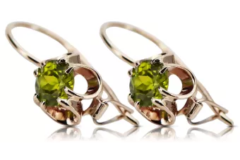 Or rose 14 carats vintage d'origine Péridot jaune Des boucles d'oreilles Vintage vec035r