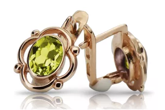 copy of Boucles d’oreilles en or rose soviétique russe 14k 585 vec033 alexandrite rubis émeraude saphir ...
