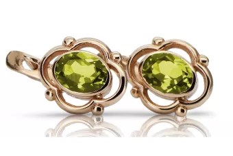 copy of Boucles d’oreilles en or rose soviétique russe 14k 585 vec033 alexandrite rubis émeraude saphir ...