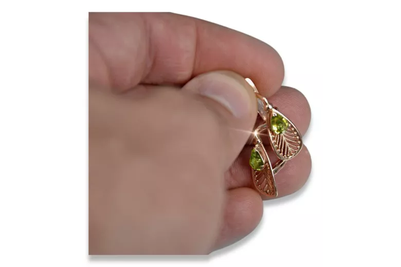 copy of Руски съветски розово розово 14k 585 златни обеци vec033 александрит рубин изумрудено сапфир ...