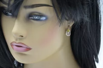 copy of Plata soviética rusa 925 Alejandrita Rubí Esmeralda Zafiro Aguamarina Zircón ... Pendientes VEC033S