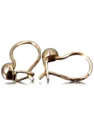 Rose rose russe soviétique 14k 585 or URSS Boucles d’oreilles boule vintage ven296
