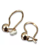 Rose rose russe soviétique 14k 585 or URSS Boucles d’oreilles boule vintage ven296