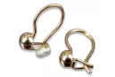 Rose rose russe soviétique 14k 585 or URSS Boucles d’oreilles boule vintage ven296