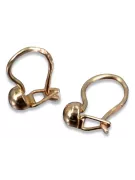 Rose rose russe soviétique 14k 585 or URSS Boucles d’oreilles boule vintage ven296