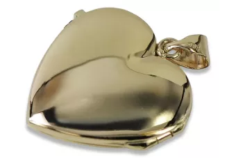 Jaune 14k or beau coeur pendentif pour photo cpn063y