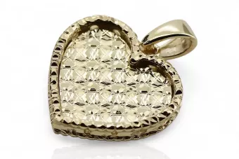 Or jaune beau coeur moderne pendentif cpn066y