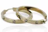 Gelb weiß Italienisch 14k 585 Gold Kreis Ohrringe ceh013yw