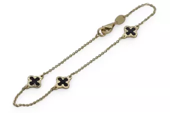Jaune Italienne 14k or 585 trèfle bracelet célébrité cbc012y