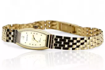 Prześliczny 14K 585 złoty damski zegarek Geneve lw107y