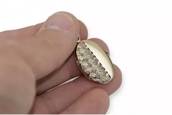 Złota zawieszka na zdjęcie 14k 585 puzderko owal cpn065y