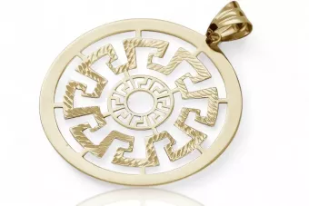 Italiano amarillo 14k oro hermoso colgante griego moderno cpn019y