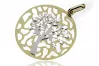 Original italienischer Gelbgold-Anhänger 14 Karat, wunderschöner Glücksbaum, CPN067YW