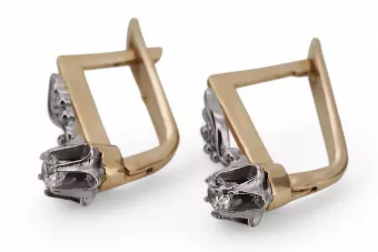 Pendientes Estilo vintage Circón Oro rosa y blanco vintage original de 14k vec150r
