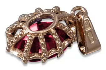 Vintage artizanal Pendent Ruby Original 14K Rose Gold vpc008r