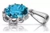 Sterling Silber 925 Aquamarin Anhänger Vintage Schmuck vpc008s