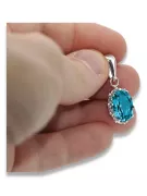 Lira sterlină de argint 925 Acvamarin Pandantiv Vintage Craft  vpc008s