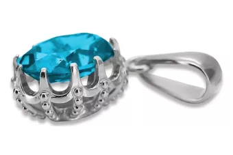 Sterling Silber 925 Aquamarin Anhänger Vintage Schmuck vpc008s