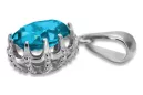 Pendant Aquamarine Sterling silver 925 Vintage craft vpc008s