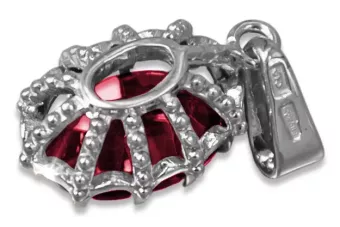 Zawieszka Rubin 925 Srebro Klasyczny Vintage vpc008s