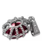 Pendentif Style vintage Rubis Argent sterling 925 vpc008s
