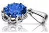 Saphir Sterling Silber 925 Anhänger Vintage Stil vpc008s