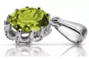 Plata de ley 925 Peridoto amarillo Colgante Vintage vpc008s