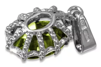 Pandantiv Peridot galben Lira sterlină de argint 925 Stil Vintage vpc008s