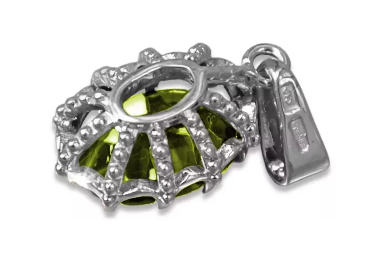 Gelber Peridot Sterling Silber 925 Anhänger Vintage Schmuck vpc008s
