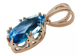 Pendant Aquamarine Original Vintage 14K Rose Gold Vintage Jewlery vpc019r