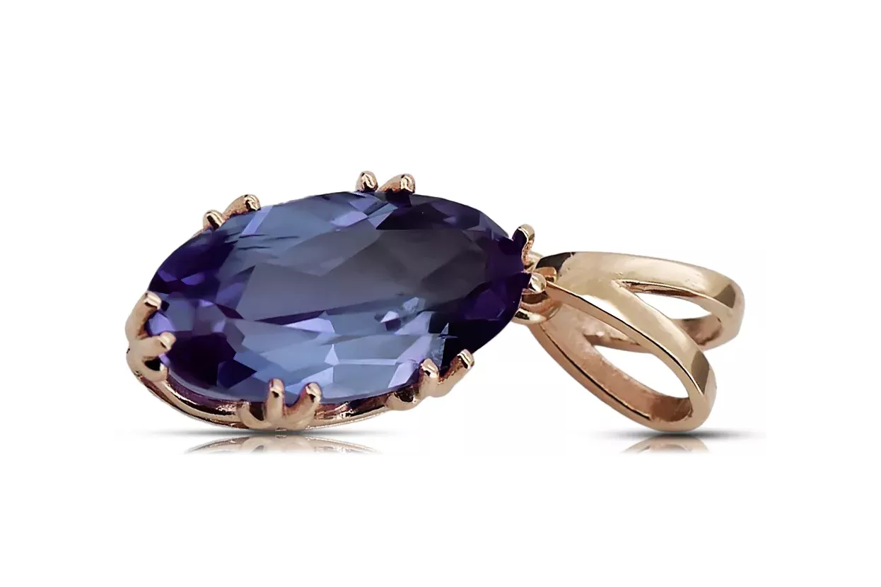 Style vintage Pendentif Alexandrite Or rose 14 carats vintage d'origine vpc019r Style vintage Pendentif Alexandrite Or rose 14 carats vintage d'origine vpc019r