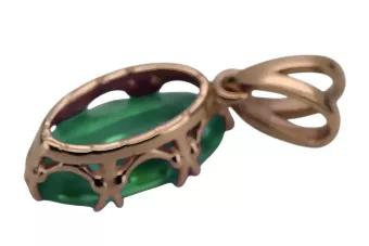 Emerald Original Vintage 14K Rose Gold Pendant Vintage vpc019r