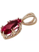 Original Vintage 14K Rose Gold Ruby Pendant Vintage Jewlery vpc019r