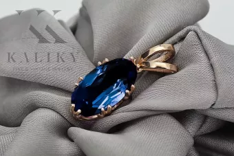 Pandantiv Safir Original vintage din aur roz de 14k Vintage bijuterii vpc019r