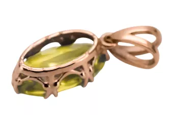Vintage unikatowe Zawieszka Żółty Perydot Oryginalny wyrób Vintage 14k z różowego złota vpc019r