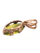 Peridot galben Original vintage din aur roz de 14k Pandantiv Vintage vpc019r