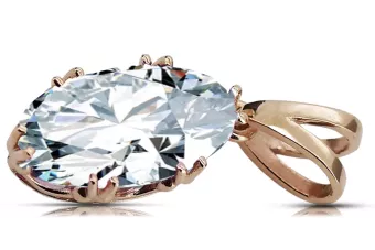 Pendentif Vintage Zircon Or rose 14 carats vintage d'origine vpc019r