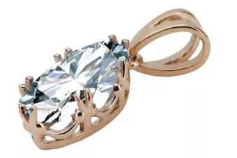 Vintage Biżuteria Zawieszka Cyrkonia Oryginalny wyrób Vintage 14k z różowego złota vpc019r