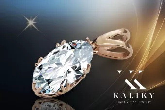 Vintage Pendant Zircon Original Vintage 14K Rose Gold vpc019r