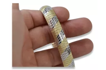 Жовтий білий італійський 14k золото фантазії браслет cbt003yw